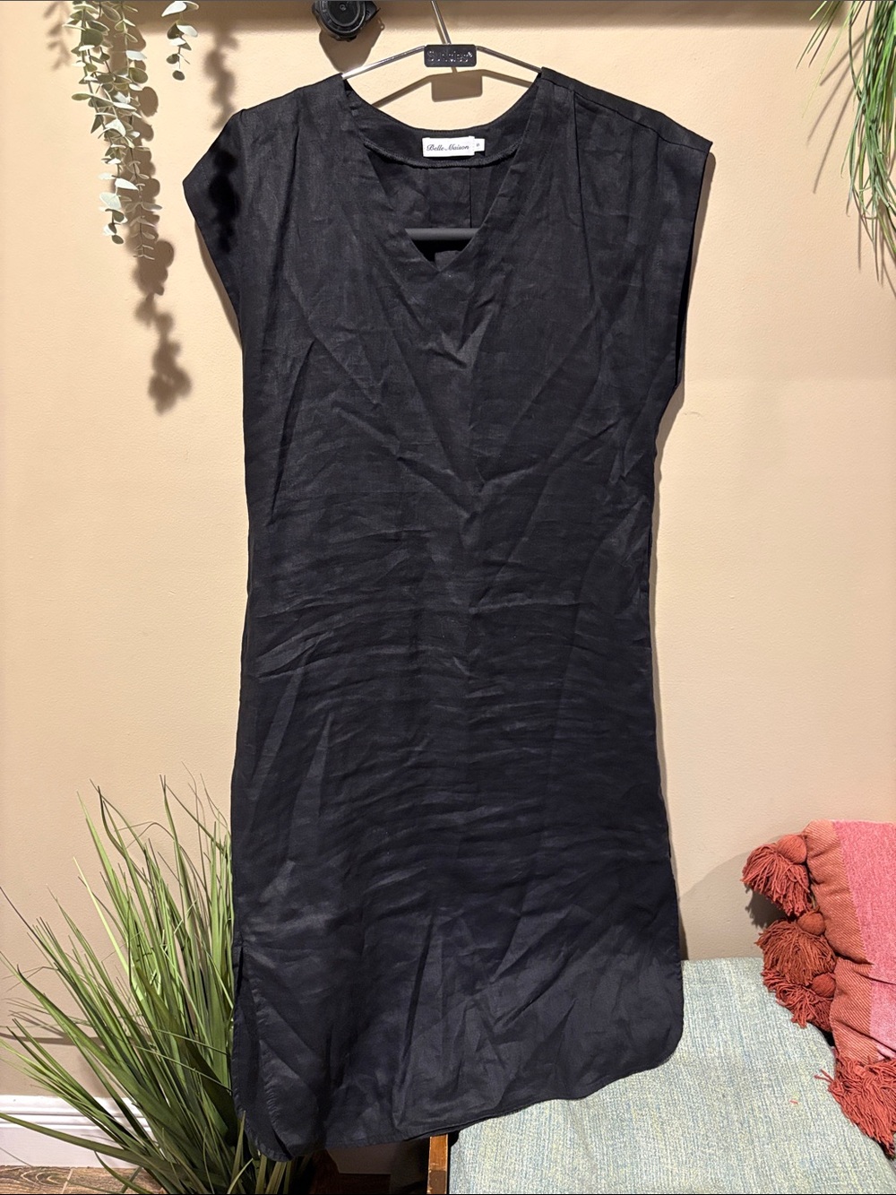 Black LINEN Sleeveless Maxi Dress –